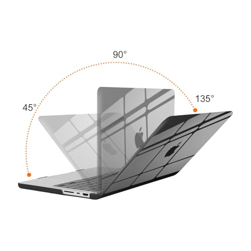 Image of MOSISO Compatible with MacBook Pro 14 inch Case 2025 2024 2023 2022 2021 M5 M4 M3 M2 M1 A3434 A3112 A3185 A3401 A2918 A2992 A2779 A2442, Hard Shell&Keyboard Cover&Screen Film&Pouch,Crystal Black