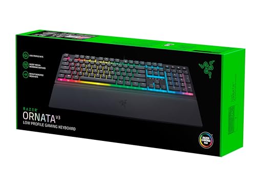 Razer Ornata V3, Clavier Gaming à Membrane mécanique avec revêtement UV (Repose-Poignet magnétique Soft-Touch 10 Zones d'éclairage Razer Chroma RVB), Clavier Italien, Noir