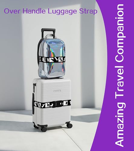 Image of Luggage Straps for Suitcases Travel Belt Luggage Band with Lock Heavy Duty Traveling Luggage Identifier Black and White Cat Cute Women Girls Unique Accesory Personalized