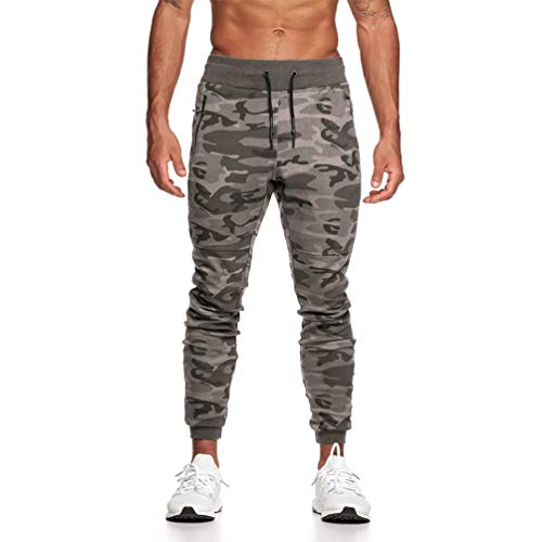 DIOTSR Mens Slim Fit Joggers Pants, Camo Tapered Workout Sweatpants for Men,Track Pants with Zipper Pockets4