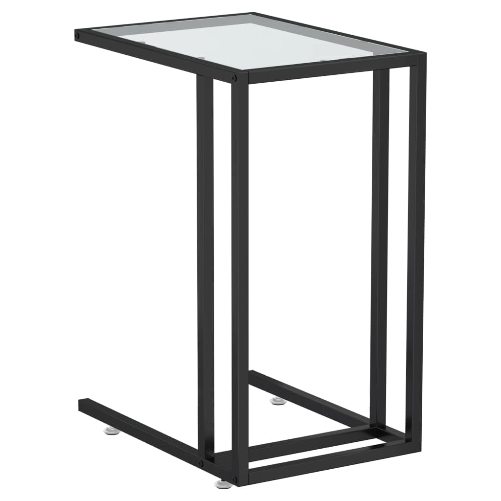 Przezroczysty stolik pomocniczy, 50 x 35 x 65 cm, szkło hartowane, elegancki stół konsolowy do salonu, stabilny szklany stół z metalową ramą, uniwersalny stolik pod telefon