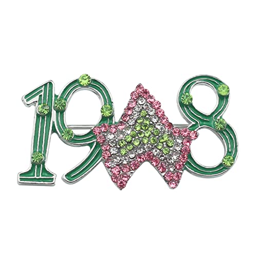 Sorority Paraphernalia Gifts For Women Girls Sorority Brooch Pink And Green Sorority Jewelry Greek Sisterhood Graduation Gift (Brooch) (Brooch 02) #TOP1