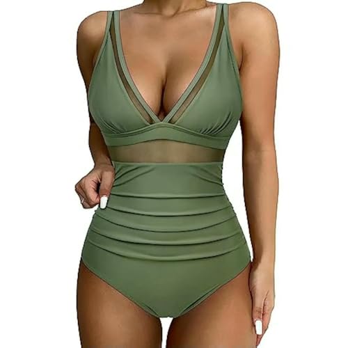 Monokini gainant léopard doté d'un décolleté plongeant et mesh respirant - 2