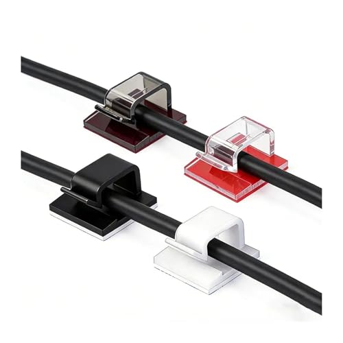 20 Piezas Clip Organizador de Cable de Nylon para Cable de Ratón Auriculares Abrazadera de Alambre Gancho para Gestión de Cables Bajo Escritorio miniatura 3