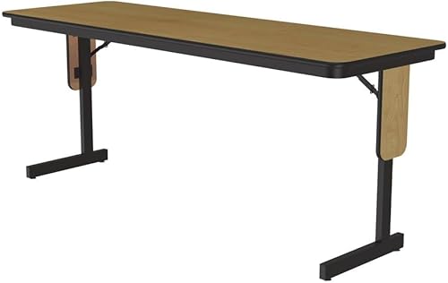 Miniatura 11 de Correll Mesas de seminario de patas de panel (HPL), 24"x60", nogal Nuez,Granito negro,Nogal colonial,Arce de fusión,Gris (Gray Granite),Granito