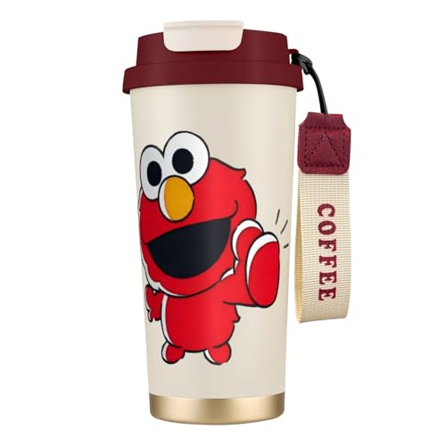 タンブラー コーヒー セサミストリート エルモ (18) 水筒 ステンレス ボトル 魔法瓶 オフィス マグカップ カフェマグ 車用 マグボトル 真空断熱 保温 保冷 ふた付き 直飲み 広口 漏れない 二重構造 持ち運び 500ml