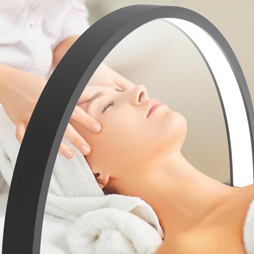 Store2508 52cm Half Moon Light for Nail Desk, Lash Light Led Nail Tech Lamp Half Moon Light Table Lamp Desk Lamp for Nail Lash Eyelash Extension Tattoo Eyebrows(Black - Image 6