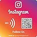 1x Pegatina Síguenos Instagram con Smart QR y NFC - Cuadrada | Aumenta seguidores en 1 clic | QR's reutilizables siempre que quieras | Ideal para escaparate, pared o ventana