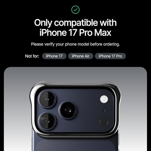 Image of Arc Pulse Compatible with iPhone 17 Pro Max Phone Case (2025), Minimalist Protective Shock Absorption Aerospace Grade Aluminum Shells + Elastomer Inlays Easy Fit 6.9 inch (Aluminum Graphite)