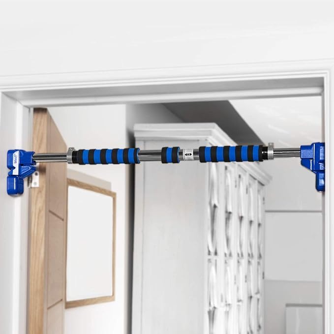 PRIME TAGPull-up Bar for Doorway – No Screws Needed, Adjustable Width - Upper Body Workout with Safety Locking Catch - Heavy Duty Exercise Bar For Home Gym