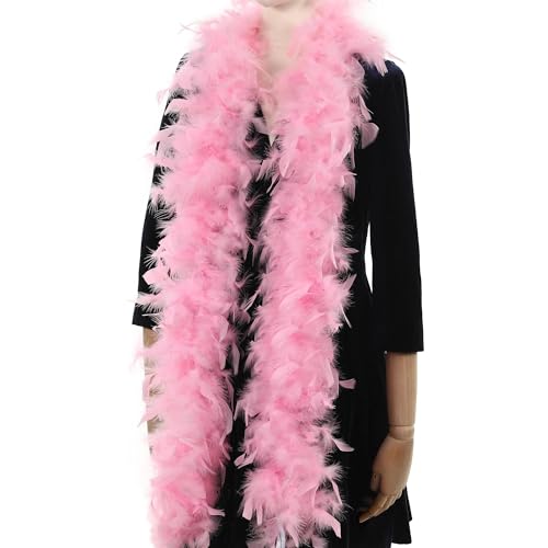 Larryhot Pink Feather Boa 60g - 2 Yards Turkey Scarf Multipack for Party