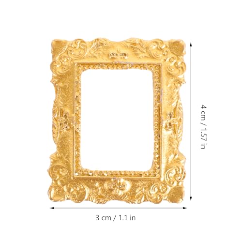 EXCEART 15Pcs Mini Photo Frame Accessories for Dollhouse Crafts Resin Miniature Picture Frames for Diy Decoration and Mini House Ornament 1.57X1.18X0.12In - Image 3