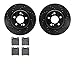 Dynamic Friction Company Rear Brake Rotors-Drilled and Slotted-Black with 5000 Euro Ceramic Brake Pads 8602-63033