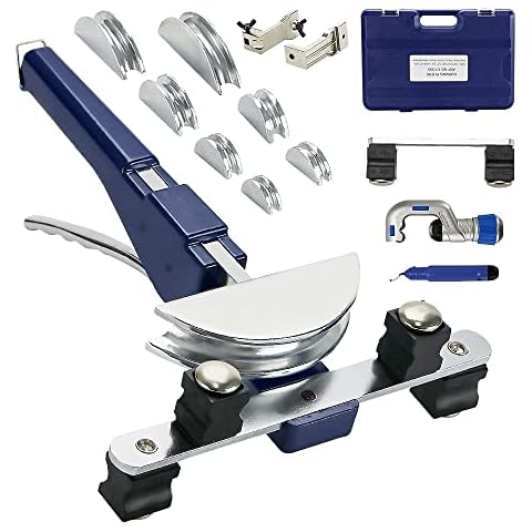 Rohrbieger Rohrbiegemaschine Handrohrbieger Satz 6-22mm Rohrbiegegerät bis 90° + Rohrschneider Cover