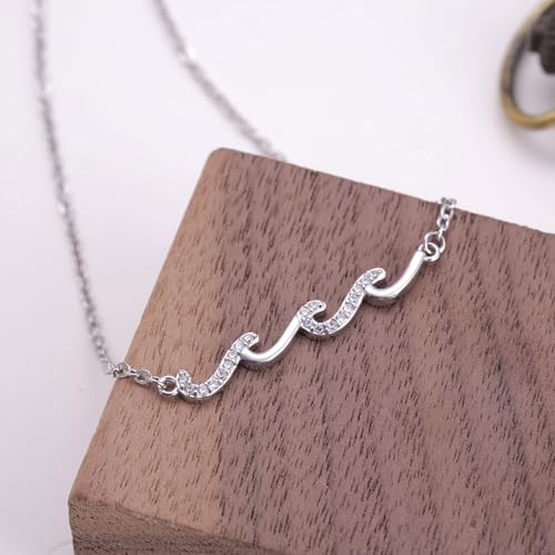 Kvekstio To My Best Friend Wave Charm Adjustable Necklace Gifts for Bestie BFF Soul Sisters, Wave Gift for Friendship Day3