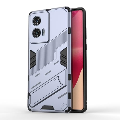 Image of Back case Plastic Shock Proof & Kickstand with Camera Protection Hybrid Back Cover Case for Motorola Edge 50 Fusion, Motorola G85 5G (Grey)