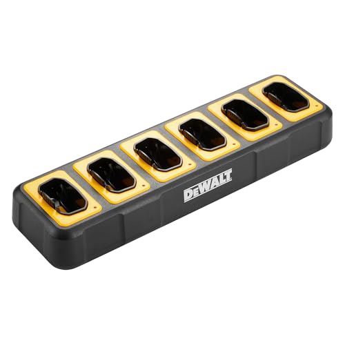 Image of DEWALT DXFRS3090 FRS Jobsite Radios, 1W Long Range 2 Way Radios, IP67 Weatherproof, 6 Pack, Base Station, Gang Charger, DXFRS3090-BCH6