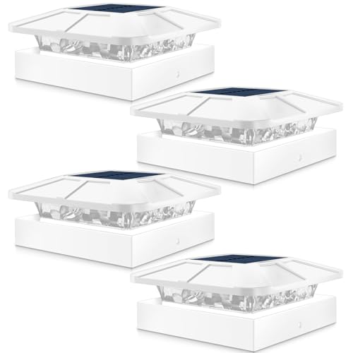Luces solares para postes de 4x4 regulables con 3 modos de iluminación blanca (Pack de 4)