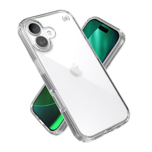Speck Presidio Perfect Clear Case for iPhone 17, Slim Protective Case, Clear/Clear/Silver