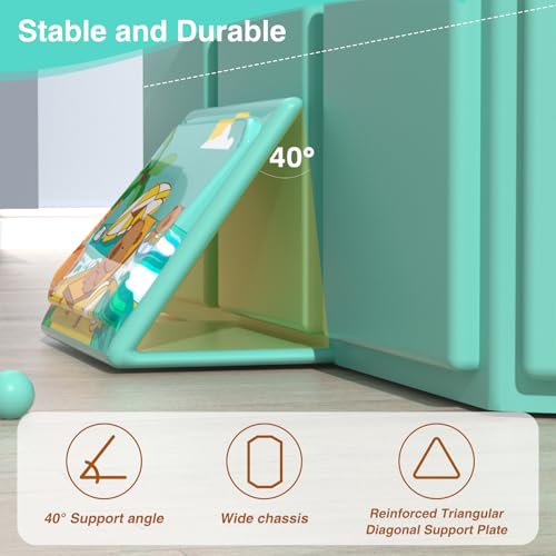 Image of Portable Folding Baby Bath Tub, 29.5L x 17.7W x 9.8H inches, Suitable for 0-6 Years, Pink /Mint Green (Green)