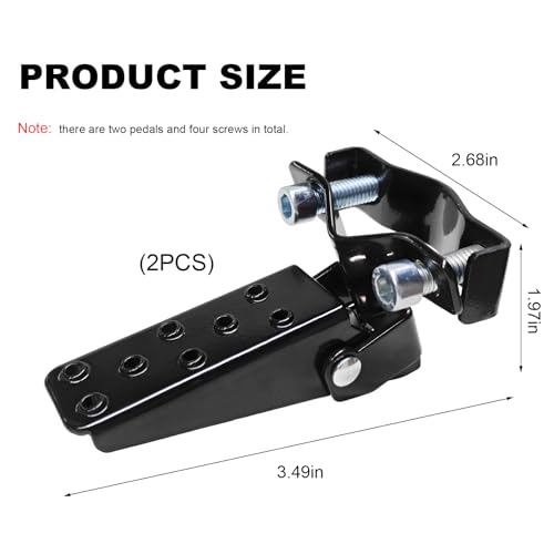 Sbulhia 2 PCS Foldable Foot Pedals for Motorcycle, Metal Clamp-On Type Bicycle Rearsets Foot Rest, Universal Folding Footpegs for Mini Bike Go Karts Scooter, Motorcycle Accessories