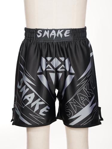 Dpois Kids Boys Muay Thai Boxing Shorts Mma Kickboxing Trunks Martial Arts Grappling Bottoms Activewear Type N 7-8 Years thumb #4