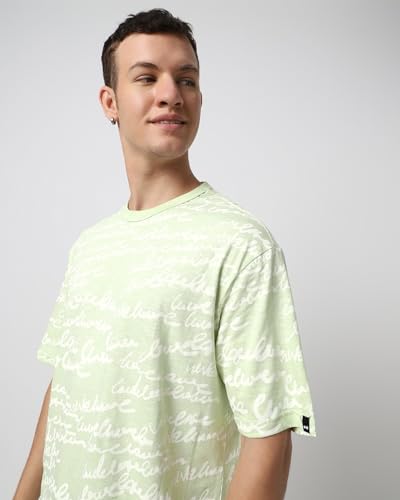 Image of Bewakoof Air 1.0 Men's 100% Cotton Oversized Fit Round Neck T-Shirt