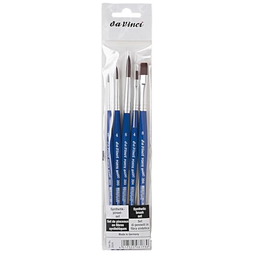Da Vinci Pinselset mit 5 FORTE Basic rund und flach, Blau