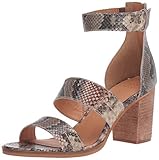 Frye and Co. Women's Bryn Stitch Sandal Heeled, Taupe Snake, 6.5 M US