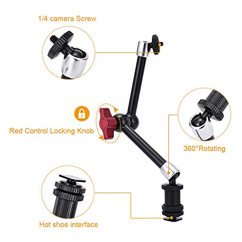 Utebit UTEBIT_MARM_11IN_BK_V1_US 11 Inch Magic Arm, Camera Mount Articulating Friction Arms With Super Crab Clamp thumb #2