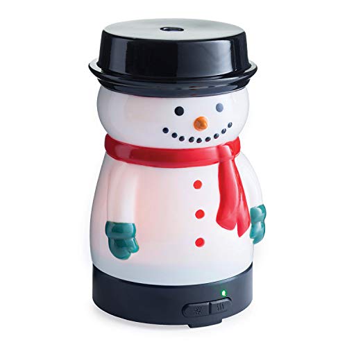 Airome Snowman Medium Porcelain Essential Oil Diffuser|100 mL Humidifying Ultrasonic Aromatherapy Diffuser 8 Colorful LED Lights, Intermittent & Continual Mist, Auto Shut-Off, White