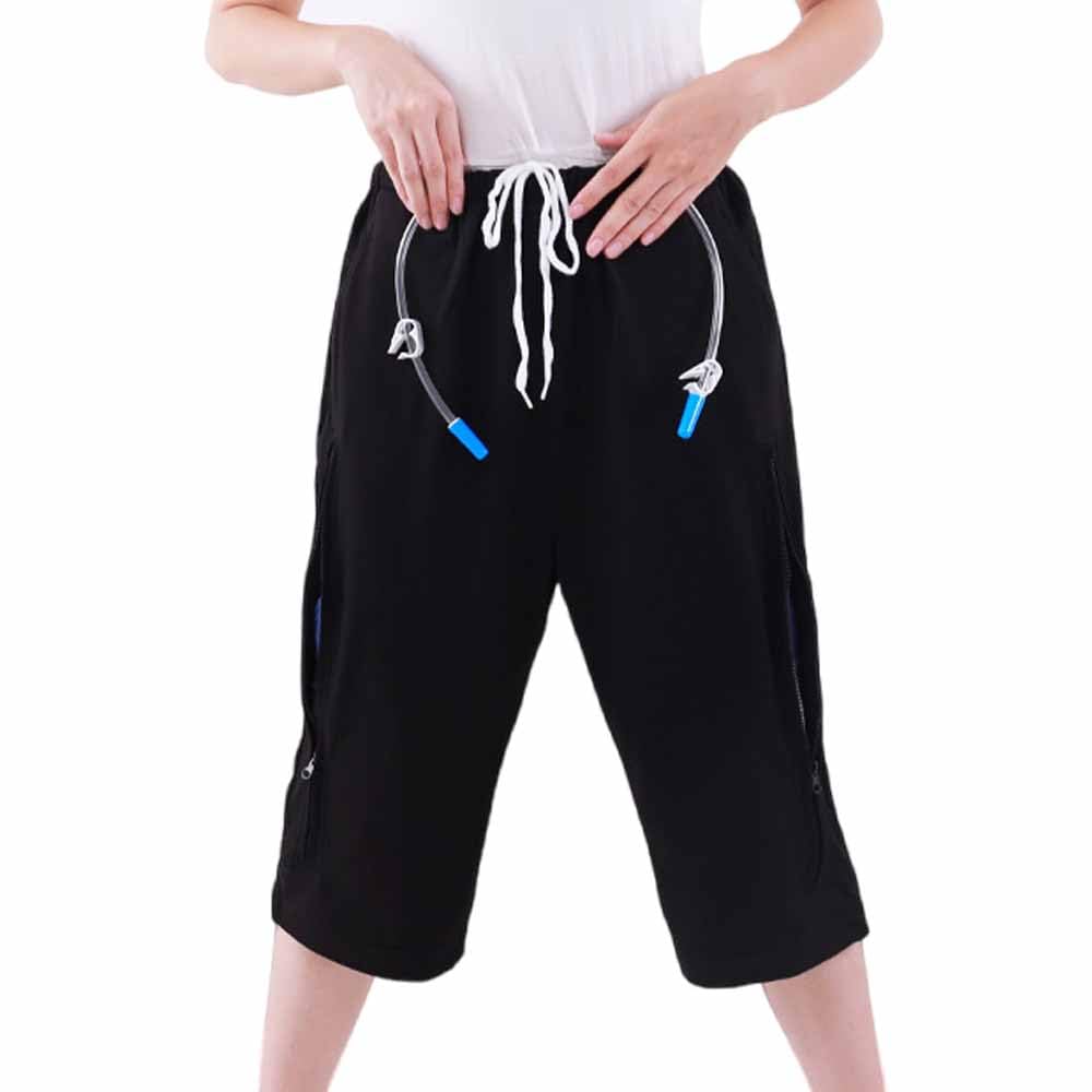 Catheter Pants for Patient, Leg Bag Holder for Men/Women, Catheter Supplies Compatible with Foley, Nephrostomy, Suprapubic & Biliary Catheters Holds (2) 1000ml Leg Bags, L