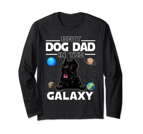 Best Dog Dad In The Galaxy Cane Corso Puppy Dogs Lovers Maglia a Manica