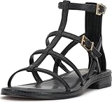 Vince Camuto Women's Luane Flat Sandal, Black, 10