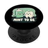 funny dental hygienist mint to be adorable tooth mouthwash popsockets popgrip adesivo