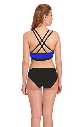 Image of Fashion Comfortz Sports Bra and Panty Set,Ladies Undergarments for Sports,Womens Girls Cotton Lycra Spandex,Bra and Panty Set,Sexy Lingerie,Regular Bra and Panty for Girls Sexy, Blue