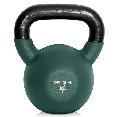 Yes4All Neoprene Coated & Kettlebell Sets – Hand Weights for Home Gym & Dumbbell Weight Set Training – Dark Green – 55 lbs