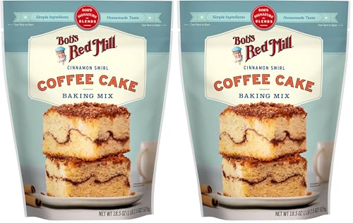 Image of Bob's Red Mill Cinnamon Swirl Coffee Cake Baking Mix - 18.5 oz Bag (Pack of 2), Simple Clean Ingredients, Homemade Taste, Non-GMO