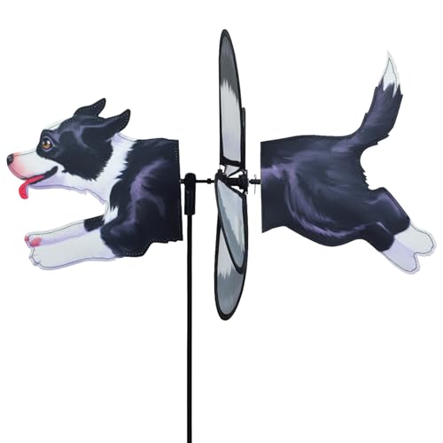 Éolienne Border Collie facile à assembler pour déco extérieure