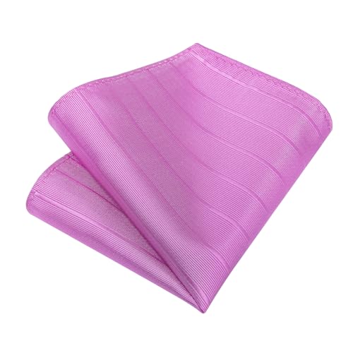Image of DiBanGu Mens Silk Necktie Solid Color Tie and Pocket Square Cufflink Tie Clip Set Woven Plain Ties for Men Wedding Party