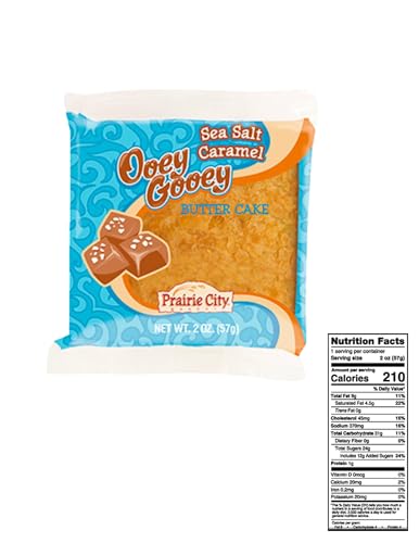 Prairie City Bakery Sea Salt Caramel Ooey Gooey Butter Cake, 1 Box, 10 Cakes