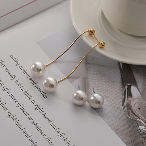 8 Pairs Pearl Earrings For Women White Pearl Drop Earrings For Girls Long Tassel Pearl Earrings Dainty Pearl Studs Set Bridal Wedding Pearl Jewelry Gifts #TOP5