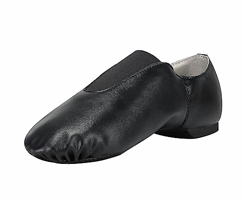 Linodes Unisex Pu Leather Upper Slip-On Jazz Shoe With Up Elastic For Women And Men's Dance Shoes-Black-4.5M #TOP15