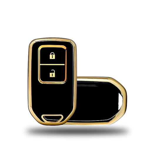 Image of SIAGO TPU Key Cover Compatible with Honda BRV | WRV | CRV | Jazz | City 2 Button Smart Key (Black Pack of 1)