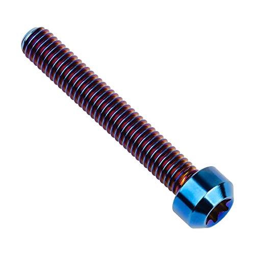 Image of Titanium Torx Square Head M6 x 10 15 20 25 30 35 40 45 50 60 65 70 80mm Screw Pack of 5 (Burn Blue, M6x40mm)