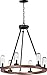Maxim 30016CDAPBK Lido Rustic Seedy Glass Chandelier, 6-Light 240 Watts, 26"H x 24"W, Antique Pecan/Black