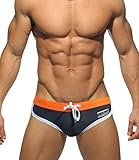 MIZOK Men Bikini Swimsuits Swimming Brief Swimsuits Beach Board Shorts (Gray, M)