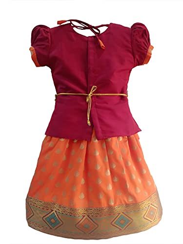 Image of Gold Star Girls traditional pattu pavadai set