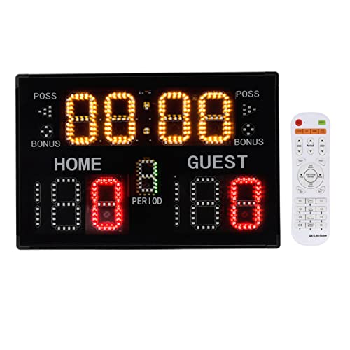Fockety Marcador Electrónico, Marcador Digital Portátil de Mesa LED con Mando a Distancia y 11 Dígitos, Anotador de Puntuación Interior Multideporte para Baloncesto, Voleibol, Fútbol