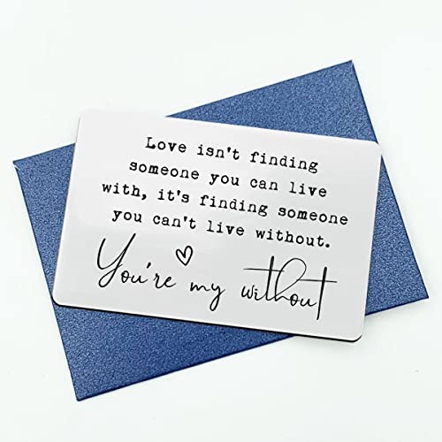 Wallet Insert Card, Engraved Gift for Him, Pocket Keepsake, Love is Finding Someone You Can't Live Without, Anniversary Wallet Insert Card, Birthday, Boyfriend, Husband (Silver)4